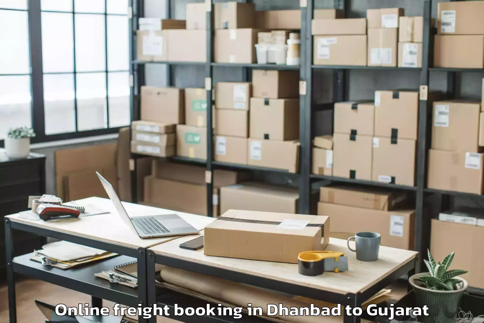 Trusted Dhanbad to Shehera Online Freight Booking